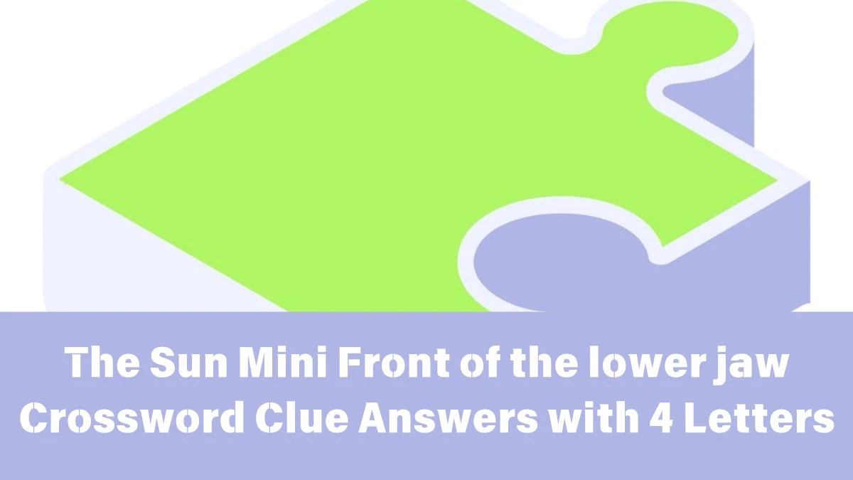 The Sun Mini Front of the lower jaw Crossword Clue Answers with 4 Letters